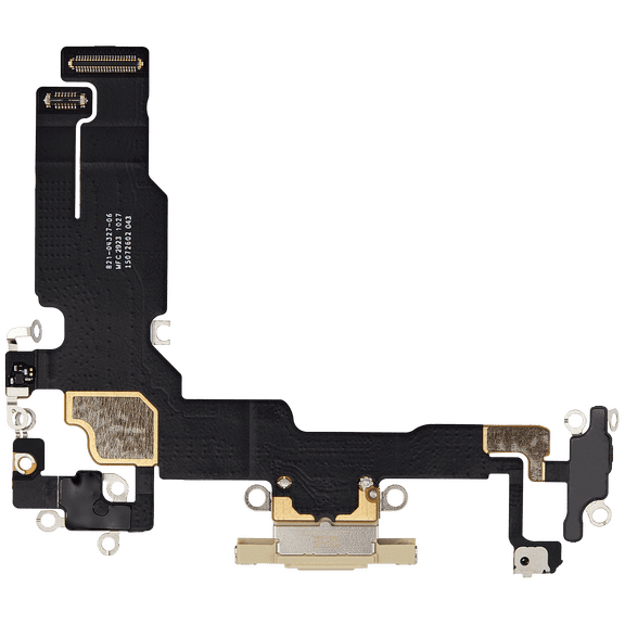 Replacement Charging Port Flex Cable Compatible With iPhone 15 (Premium) (Yellow)
