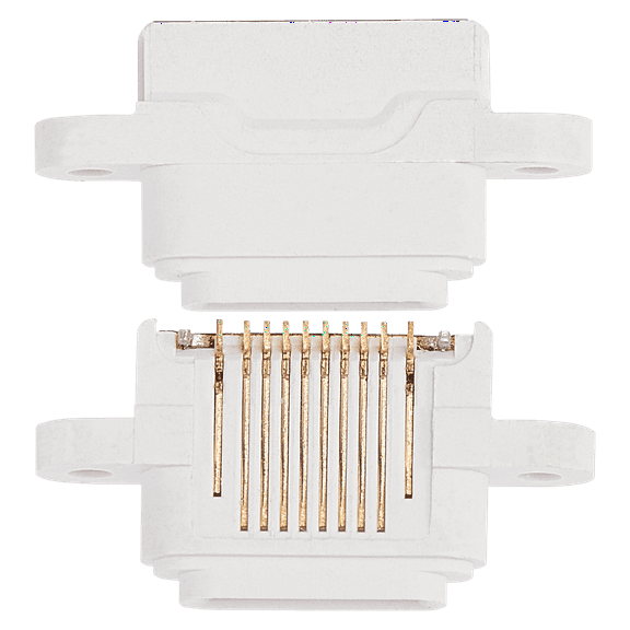 Replacement Charging Port Only Compatible For iPad Mini 1 / Mini 2 / Mini 3 (Soldering Required) (White)