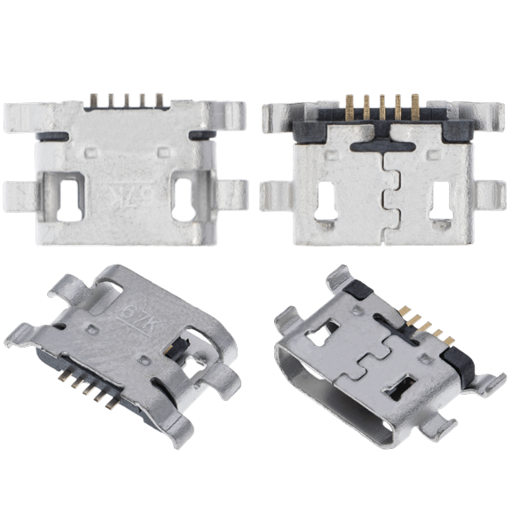 Replacement Charging port soldering required - 05 Pin - Micro B - 4 Anchor Points (C068)