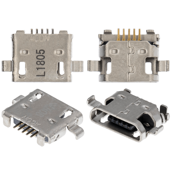 Replacement Charging port soldering required - 05 Pin - Micro B - 4 Anchor Points (C082)