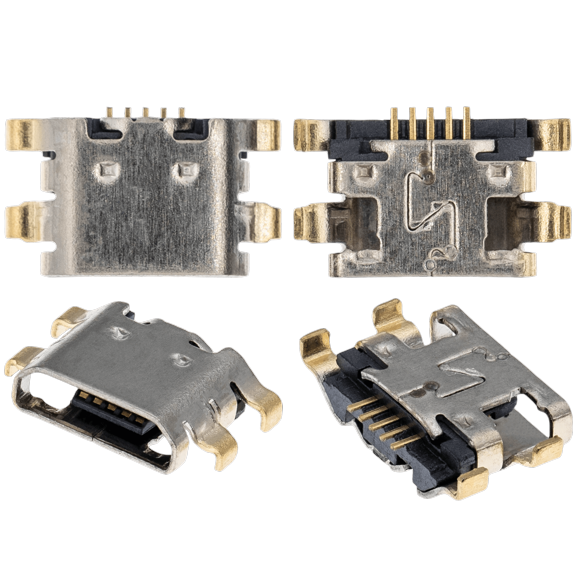 Replacement Charging port soldering required - 05 Pin - Micro B - 4 Anchor Points (C084)