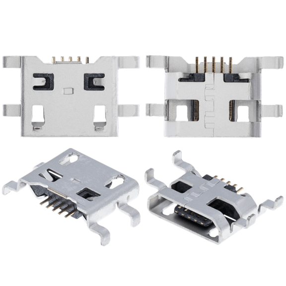 Replacement Charging port soldering required - 05 Pin - Micro B - 4 Anchor Points (C085)