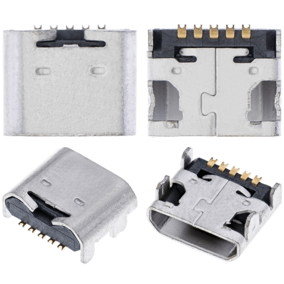Replacement Charging port soldering required - 05 Pin - Micro B - 4 Anchor Points (C132)