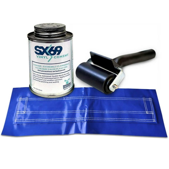 Replacement Commercial Inflatable Bounce House Exhaust Zipper Vent with SX69 Vinyl Cement Glue and Seam Roller