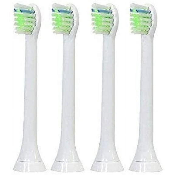 Replacement Compact Brush Heads, Compatible with Philips Sonicare Diamond Clean Toothbrush - 4 Pack (P-HX-6074)