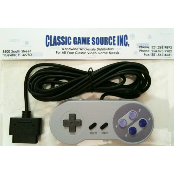 Replacement Controller with 11 Foot Cord for SNES Nintendo 16 Bit System by Classic Game Source Inc