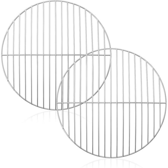 Replacement Cooking Grate for Small 13.7 Inch Charcoal Grill, Round Chromed Iron Steel Grilling Rack Grid, Non Toxic & Healthy (2-Piece)