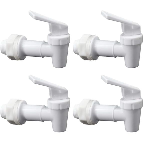 Replacement Cooler Faucet Water Bottle Jug,Water Dispenser Tap Set,BPA-Free Plastic Spigot Spout Water Beverage Lever Pour Dispenser Valve,Water Crock Tap (4 White)