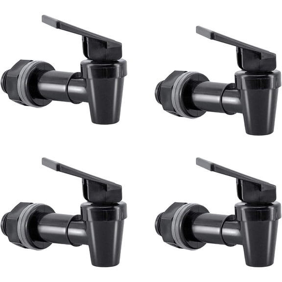Replacement Cooler Faucet Water Bottle Jug,Water Dispenser Tap Set,BPA-Free Plastic Spigot Spout Water Beverage Lever Pour Dispenser Valve,Water Crock Tap (4 Black)