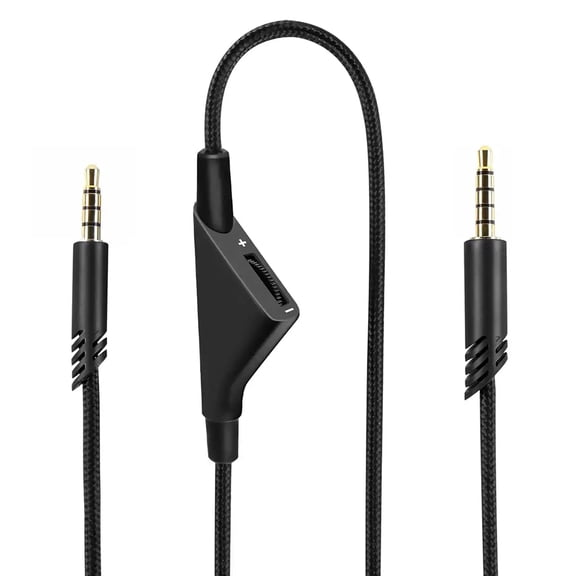 Replacement Cord for Astro A10 Headset, 6.5FT Nylon Braided Audio Cable with Inline Volume, Compatible with A10/A40 and PS5/PS4 Controller, Black