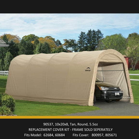 Replacement Cover Kit 90537 - AutoShelter RoundTop 10'x20'x8', 5.5oz, Sandstone (Frame Sold Separately)