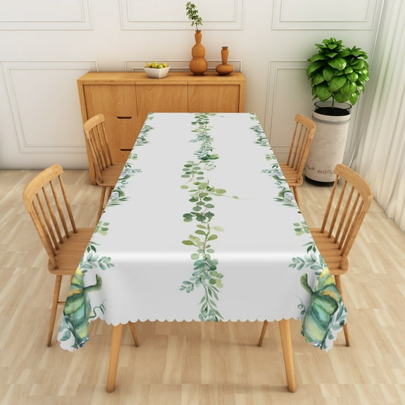 SUNOLIFE Fall Blue Pumpkins Tablecloth Rectangular Autumn Thanksgiving Table Cloth Cover 54x72 Inch