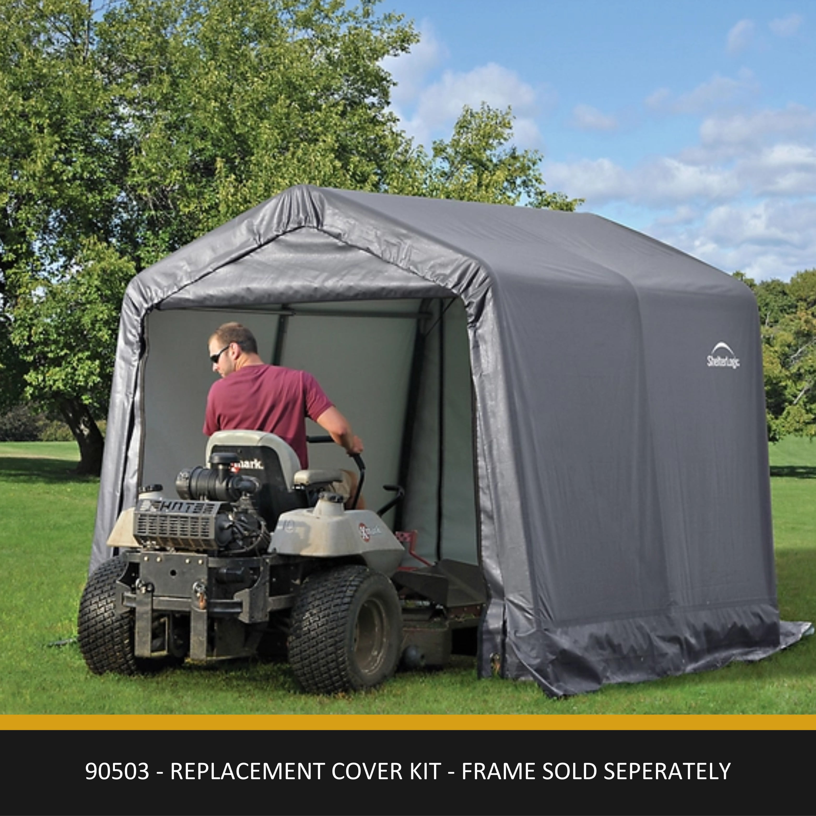 ShelterLogic Quick Repair 8x8x8 ft. Replacement Cover Kit Gray 7oz Peak Style Frame not included Walmart