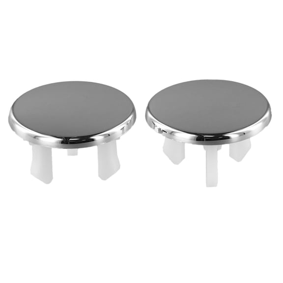 Replacement Covers 2pc for Bathroom Sink Overflow Holes Chrome Round Trim Fits Standard 22mm 24mm Holes for Ring Basins