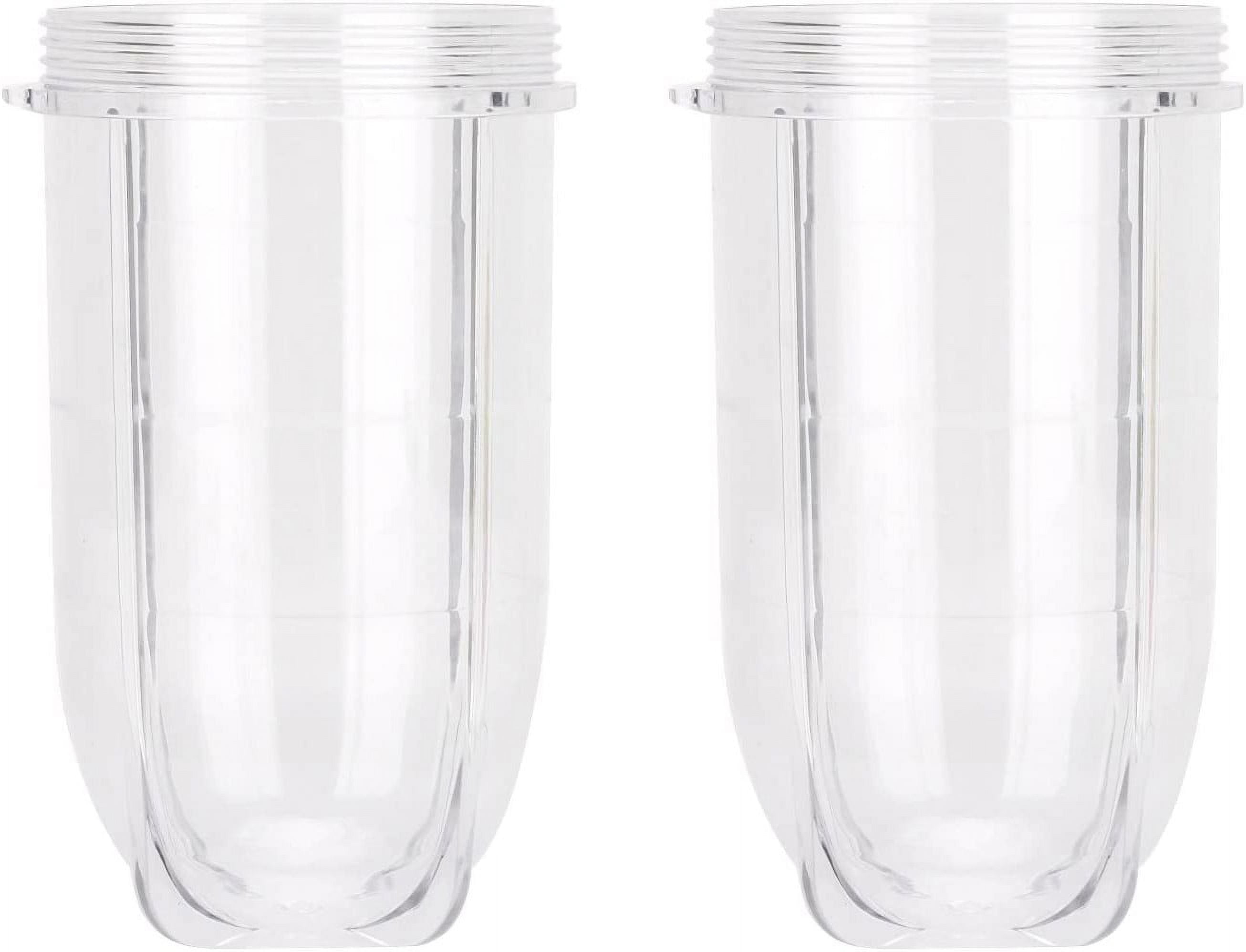 2 Pack Magic Bullet Blender Cups ,Tall 22oz Cups Mugs Flip Top To-Go Lids & 4 Fins Cross Blade with Gasket Handle Replacement Part Compatible Magi