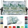 thumbnail image 1 of Replacement Cushions for Swing, Waterproof Porch Swing Cushion, 2-3 Seat Outdoor Bench Cushion with Backrest for Patio Furniture Garden Porch Loveseat Glider Pad (Bamboo Leaves 40*40in), 1 of 7