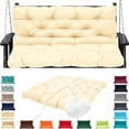 thumbnail image 1 of Replacement Cushions for Swing, Waterproof Porch Swing Cushion, 2-3 Seat Outdoor Bench Cushion with Backrest for Patio Furniture Garden Porch Loveseat Glider Pad (Ivory 40*40in), 1 of 7
