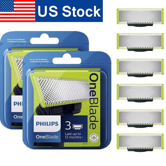 QP230/50 Replacement Blade Compatible with Phlilps OneBlade Electric Shaver -6 Count, Durable Stainless Steel