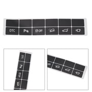 Replacement for DASH Button Repair Stickers Kit for BMW E70 2006-2013 and X6 E71 2008-2014, Black PVC Overlay with White Lettering, Scratch Resistant Automotive Interior Control Labels