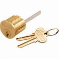 thumbnail image 1 of Replacement Deadbolt Cylinder in Brushed Brass Finish, 1 of 2