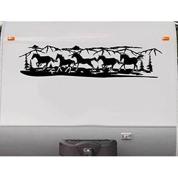 Replacement Decals Horses Running Mountains Quality Motor Home RV Camper Trailer Hauler
