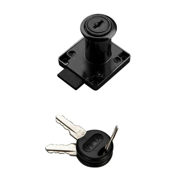 Replacement Desk Drawer Lock Keyed File Cabinet Doors Box Locker Black 32mm