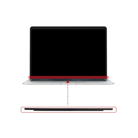 Replacement Display Bottom Glass Bezel Strip (Without Logo) Compatible For MacBook Retina 12" (A1534) (10 Pack)