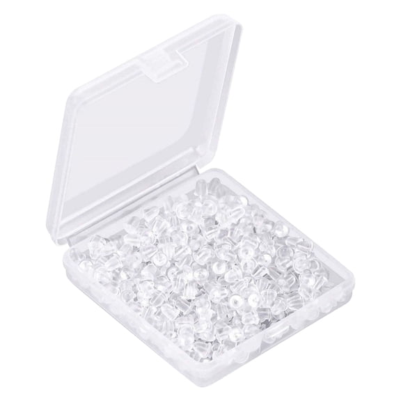 Replacement Diy Soft Clear Silicone Earring Backs Clutch Stopper Transparent (Clear One Size)