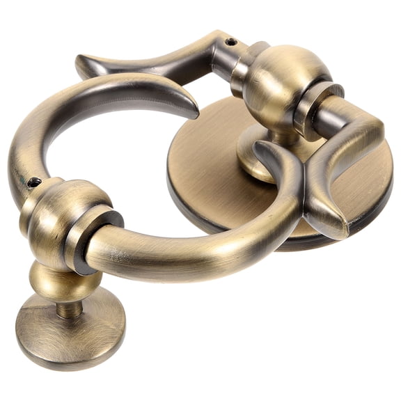 Minkissy Indoor Door Handles Security Door Knocker Zinc Alloy Golden 1Pcs