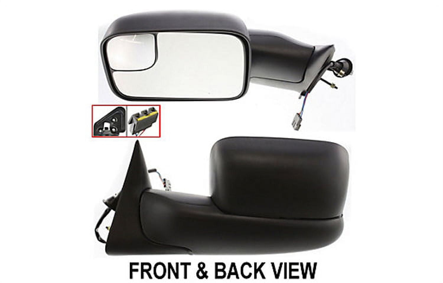 Replacement Driver Side Black Power Mirror For Dodge Ram 3500 Ram 2500