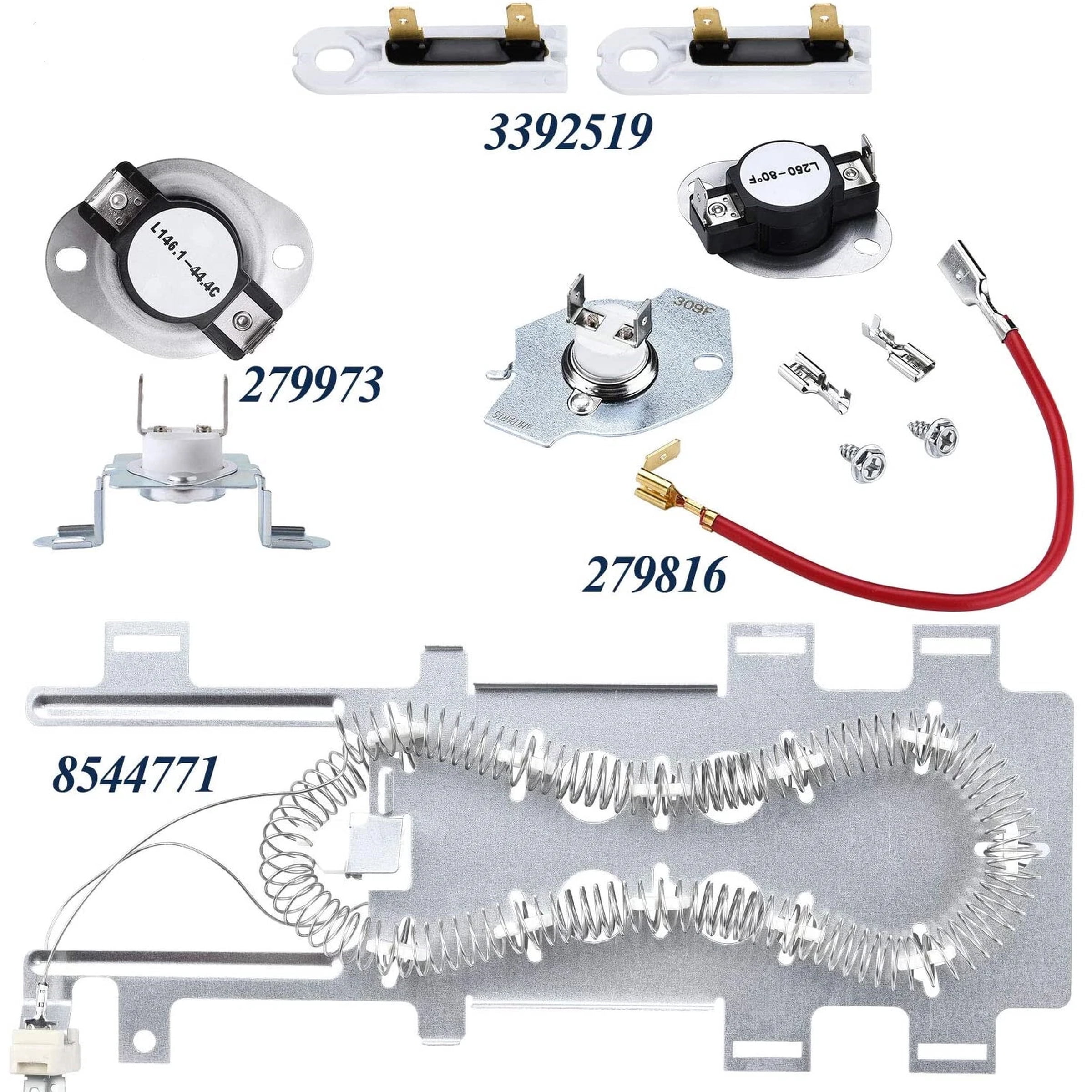 Replacement Dryer Heating Element Kit for Whirlpool WED9600TZ0 WED9500TW1
