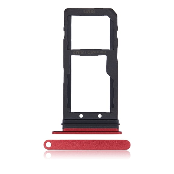 Replacement Dual Sim Card Tray Compatible For HTC U12 Plus (Flame Red)