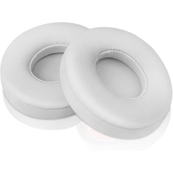 Replacement Ear Pads for Beats Solo 2 & 3 - Memory Foam Earpads Cushion Cover for Wireless Headphones (White)