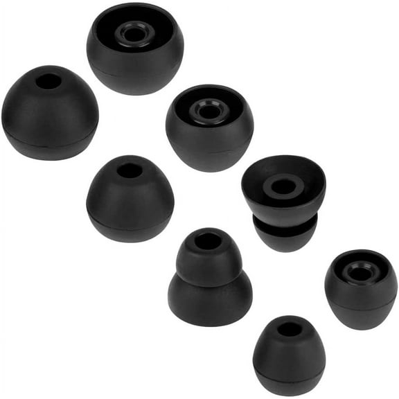 Replacement Ear Tips Silicone Ear Bud Tips Compatible with Powerbeats Pro Beats Wireless Earphone Headphones Rubber Tips Eartips Red Earbud Tips 4 Pairs Black
