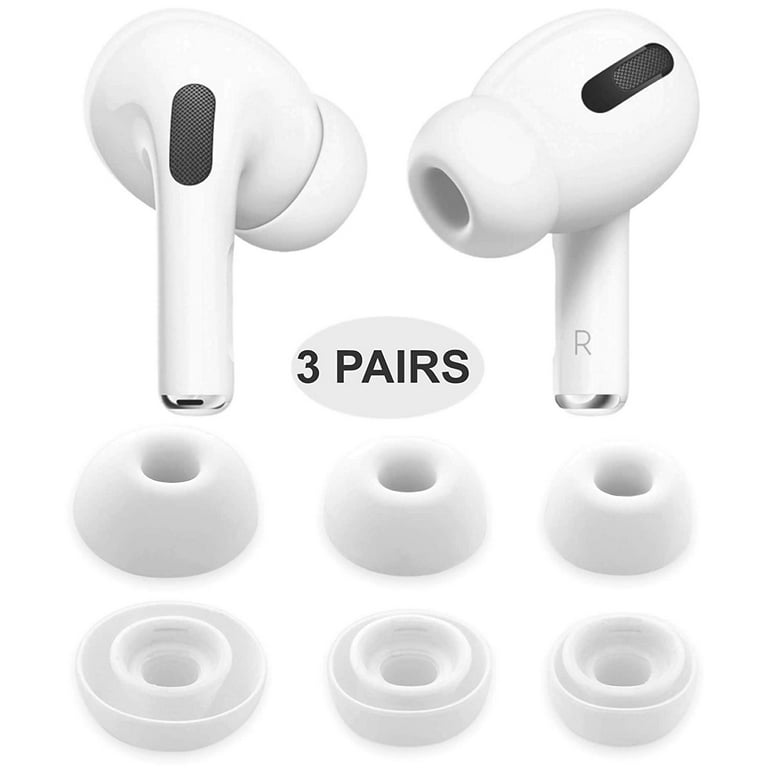 Replacement Earbud Tips Covers for Apple AirPods Pro & Airpods Pro 2 -  Small, Medium and Large (White) 