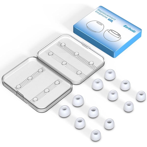 Replacement Earbud Tips Covers for Apple AirPods Pro & Airpods Pro 2 - (6 Pairs) Small, Medium and Large (White)