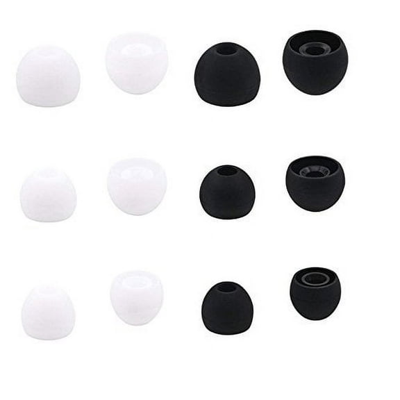 Replacement Earbud Tips for BeatsX, Urbeats, or ibeats in Ear Headphones - Small, Medium and Large - 6 Pairs Included (Black & Clear)
