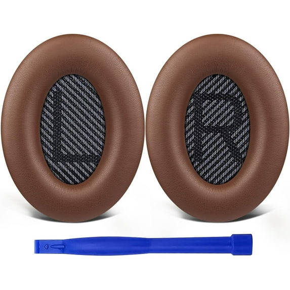Replacement Earpads Cushions for Bose QuietComfort 35 (QC35) & Quiet Comfort 35 II (QC35 ii) Headphones, Ear Pads with Softer Leather, Noise Isolation Foam, Added Thickness