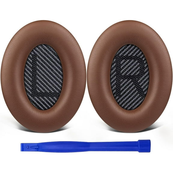 Replacement Earpads Cushions for Bose QuietComfort 35 (QC35) & Quiet Comfort 35 II (QC35 ii) Headphones, Ear Pads with Softer Leather, Noise Isolation Foam, Added Thickness (Coffee)