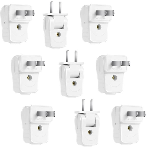 Replacement Electrical Plug 2 Prong Lamp Replacement Plugs for Lamps Light Duty, Residential Polarized 10 A 110-250V 2 Wire Straight Blade Can Be Rotated 180 Degrees(9 Pieces)
