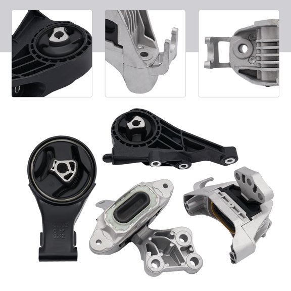 Replacement Engine Motor Mount Kit for 2011-2015 Chevrolet Cruze & 2016 Buick Cascada 4-Piece Set, Iron & Rubber