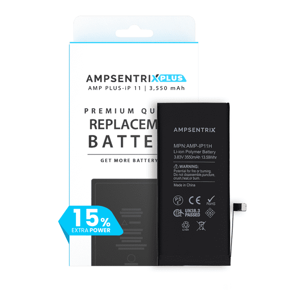 Replacement Extended Capacity Replacement Battery Compatible For iPhone 11 (AmpSentrix Plus)