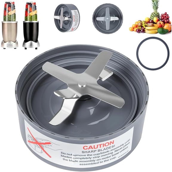 Replacement Extractor Blade, Fit for 600w/ 900w Pro Series Blender with Food-grade Silicone Rubber Gaskets Seal Ring for Blade Replacement Parts Compatible with NutriBullet