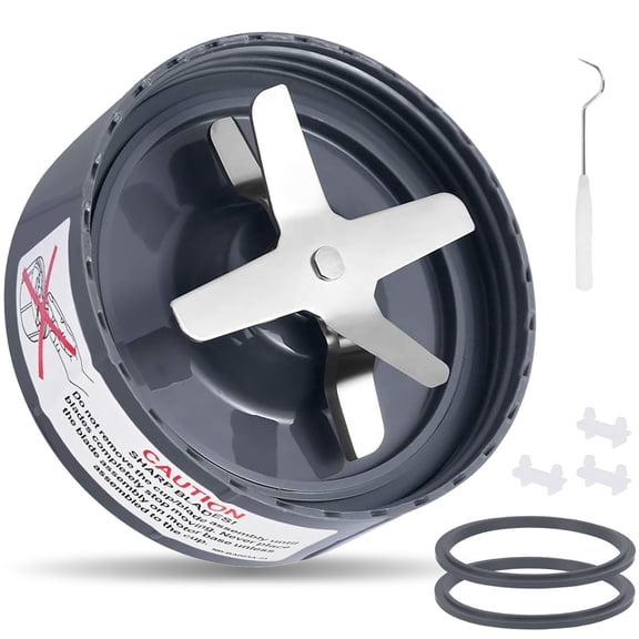 Replacement Extractor Blade for NutriBullet 600W / 900W Pro Series Blender with Silicone Rubber Gaskets Seal Ring