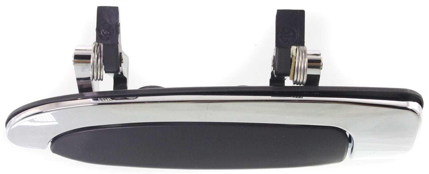 Replacement F491304 Exterior Door Handle Compatible with 1992-2011 Mercury Grand Marquis Ford Crown Victoria Rear, Left Driver Chrome bezel with black lever