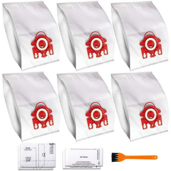 Replacement FJM Vacuum Bags 6PCS, Fit for AirClean 3D Efficiency Vacuum Cleaner Dust Bags With 2 Motor Protection Filters.
