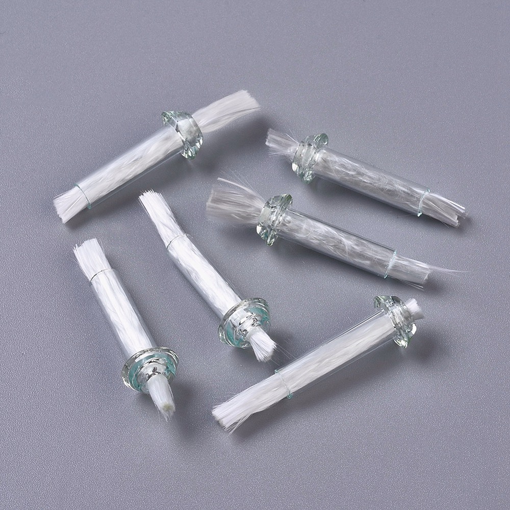 Replacement Fiberglass Torch Wicks with Glass Tube Holder for Oil Lamp