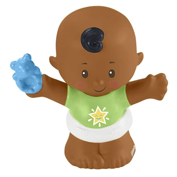 Replacement Figure for Little People African-American Cuddle 'n Play Babies Nursery - GPM35 ~ Replacement Baby ~ Black Hair, Green Star Shirt, Blue Toy