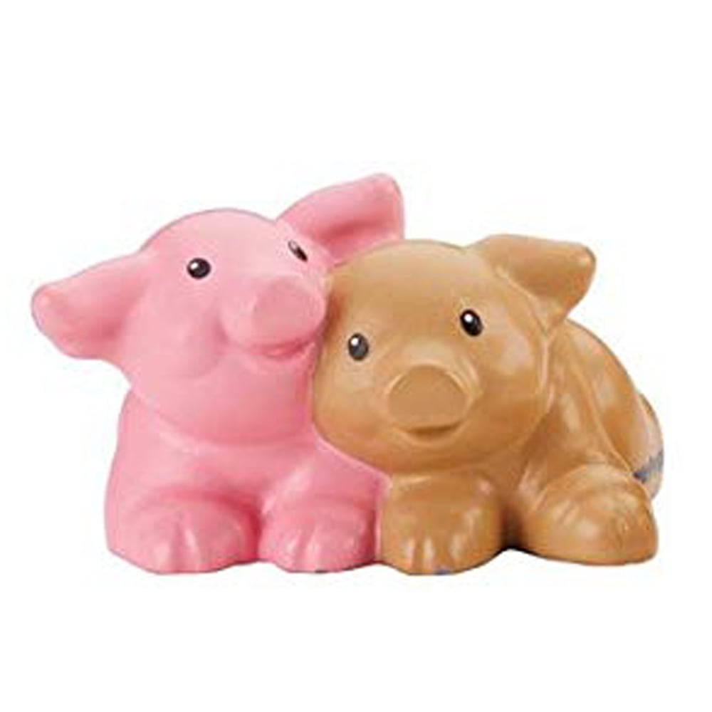 Replacement Figure for Fisher-Price Little People Farm Animal Friends Playset DFN55 - Includes 1 Connected Figure of 2 Pink and Brown Piglets
