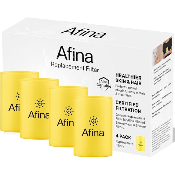 Replacement Filter 4 PACK for Filtered Showerhead & Shower Filter - Reduces Dry Itchy Skin, Dandruff, Eczema, and Dramatically Improves The Condition of Your Skin and Hair